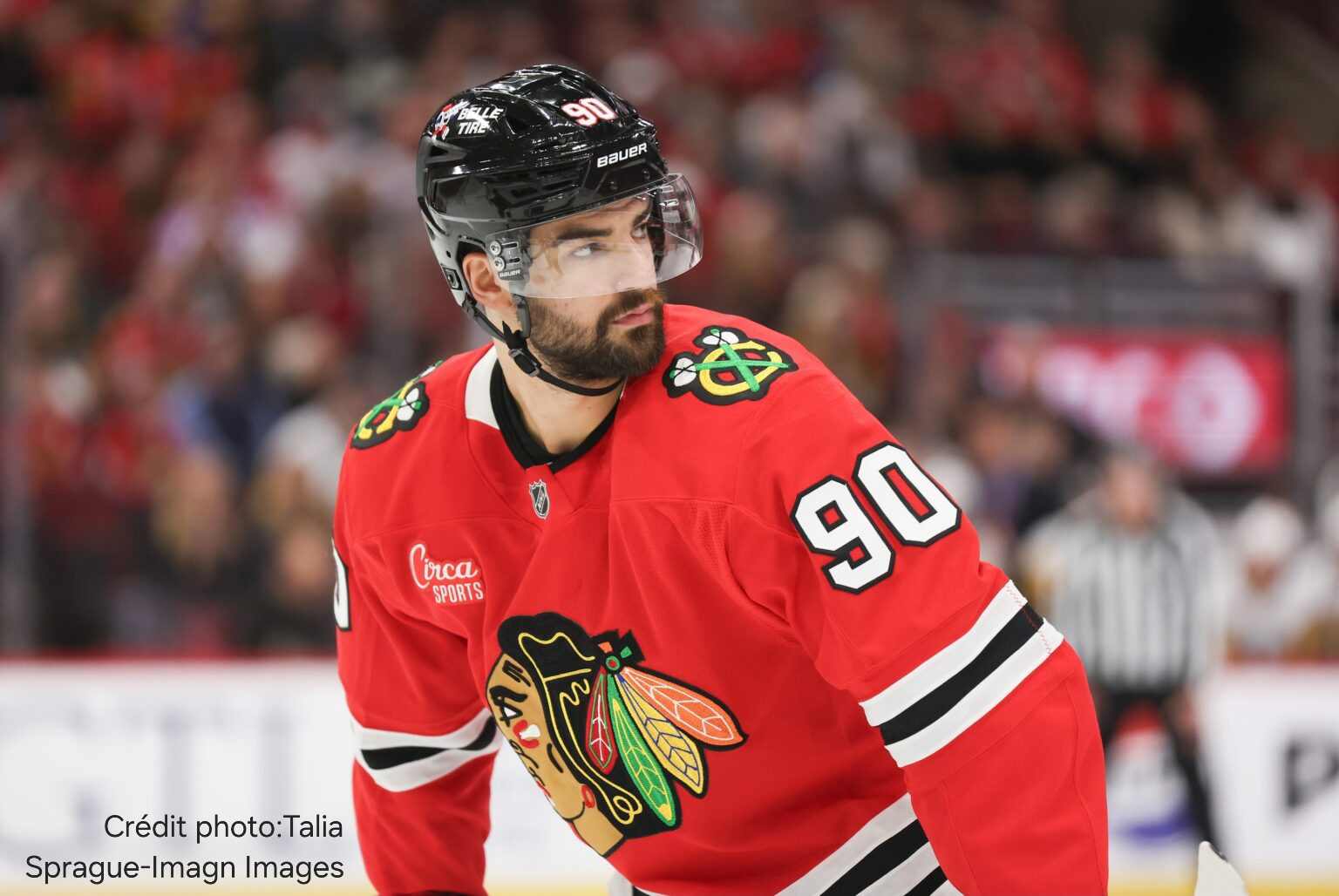 Joe Veleno sur la glace à Brossard